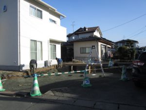 外構工事中のお客様邸　熊本市内