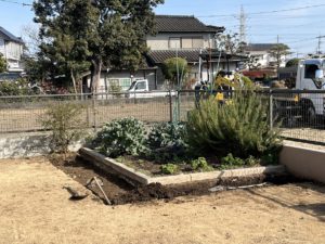 熊本県　戸建ての家庭菜園前 掘削